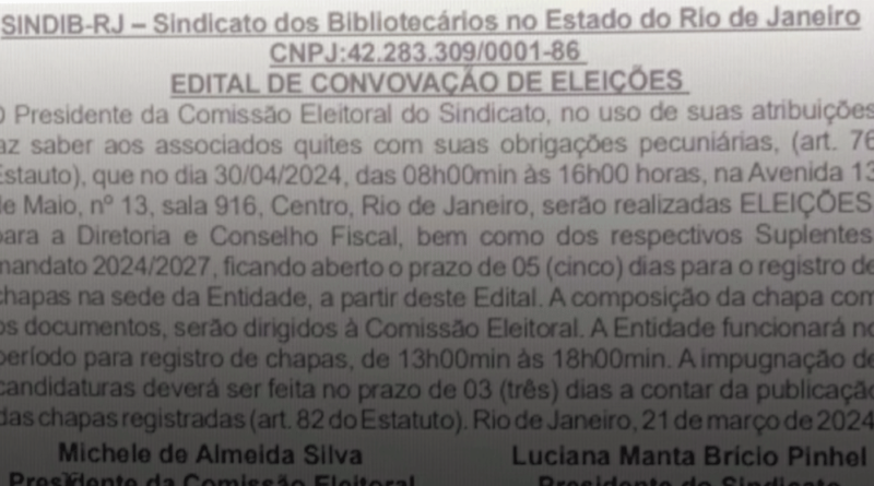 EDITAL DE CONVOCAÇÃO DE ELEIÇÕES